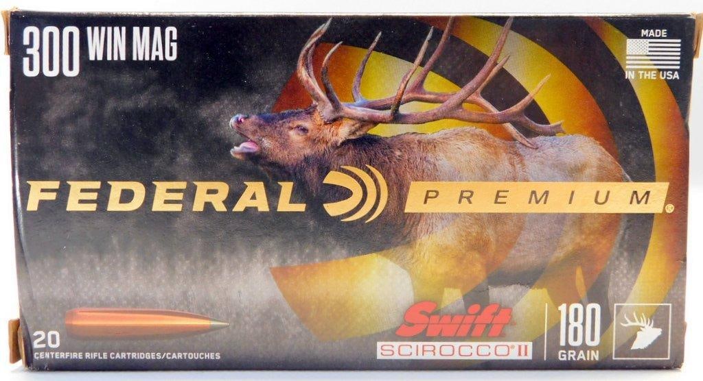 Federal Premium 300 Win Mag 180 Grain Swift Scirocco II Ammunition, 80 Rounds, NO SHIPPING - 2