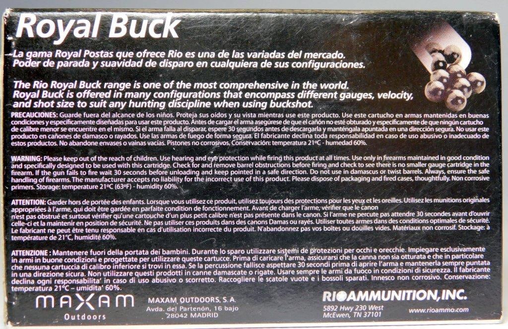 Rio Royal Buck 12 Gauge 2 3/4 Inch Buckshot Ammo (RB1221), NO SHIPPING - 4