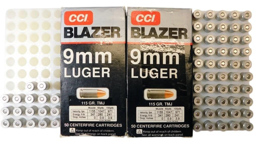 9mm Ammunition Including American Eagle and CCI Blazer - 2