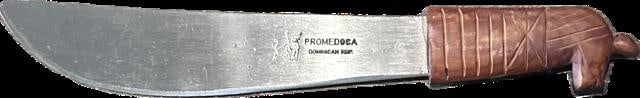 Promedoca Hand Carved Hose Head Machete and Leather with Fringe Scabbard - 2