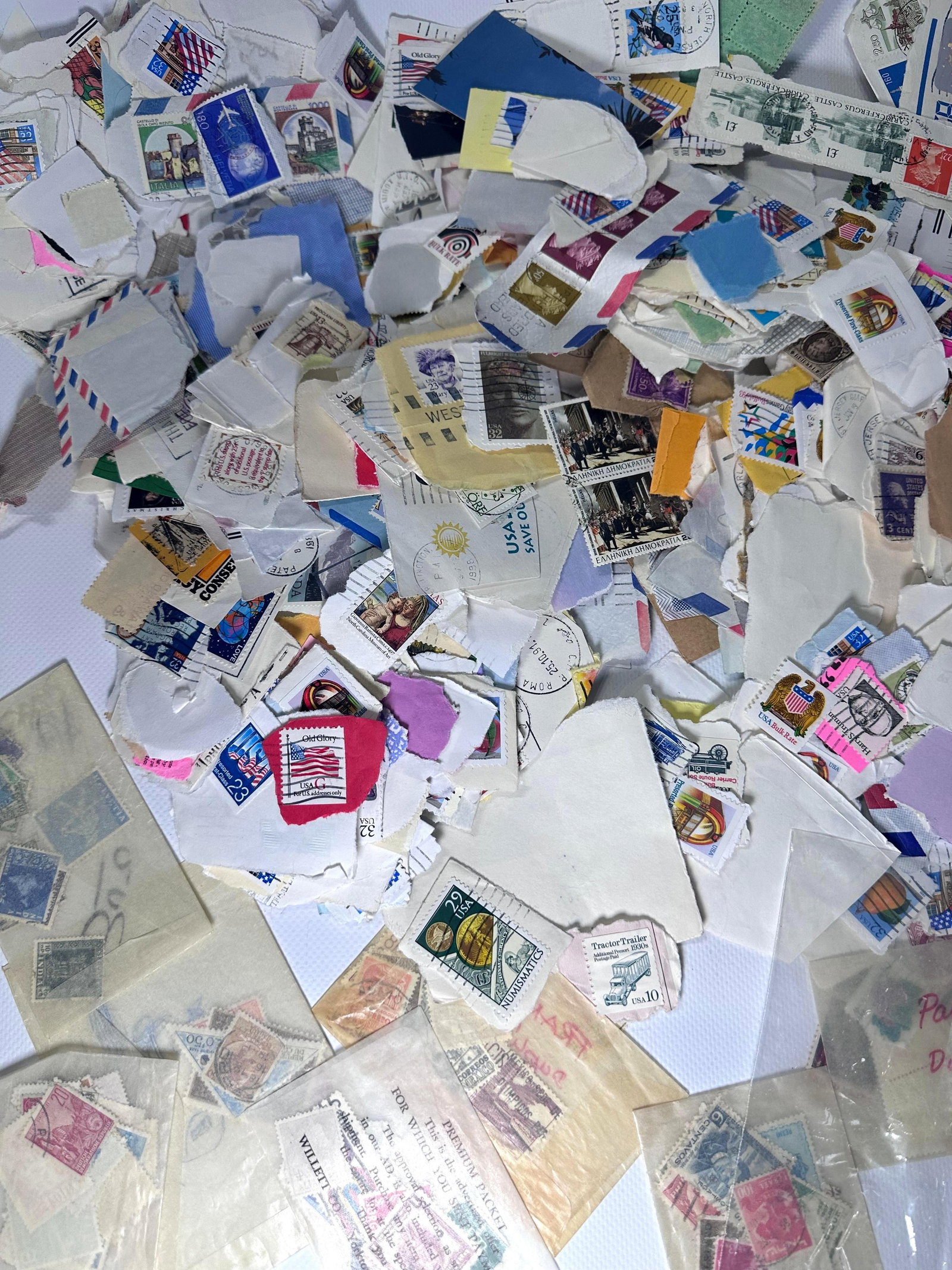 World Stamps, Cancelled and Mint, on Paper and Loose - 2