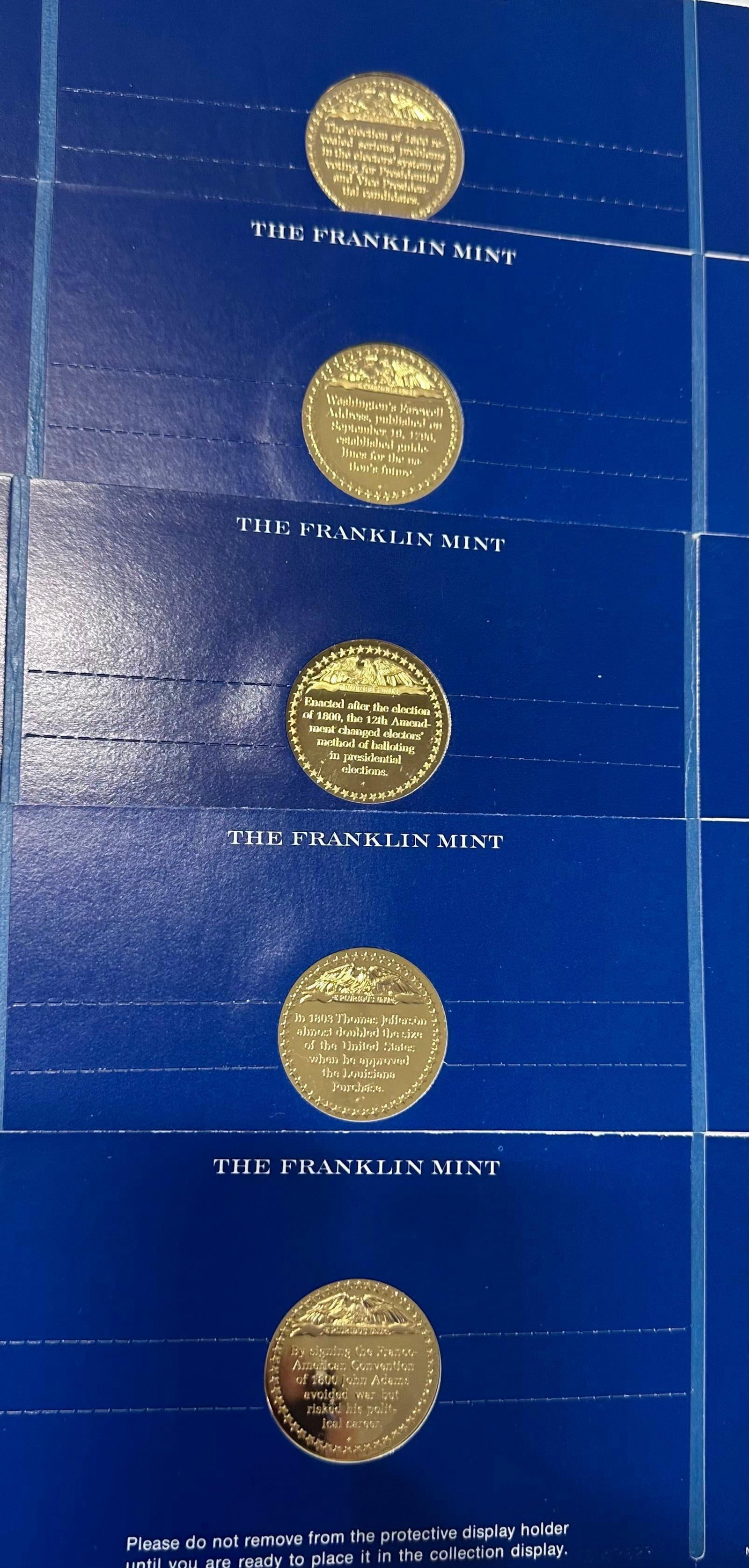 Franklin Mint Gold-Plated Historical Medal Set - 2