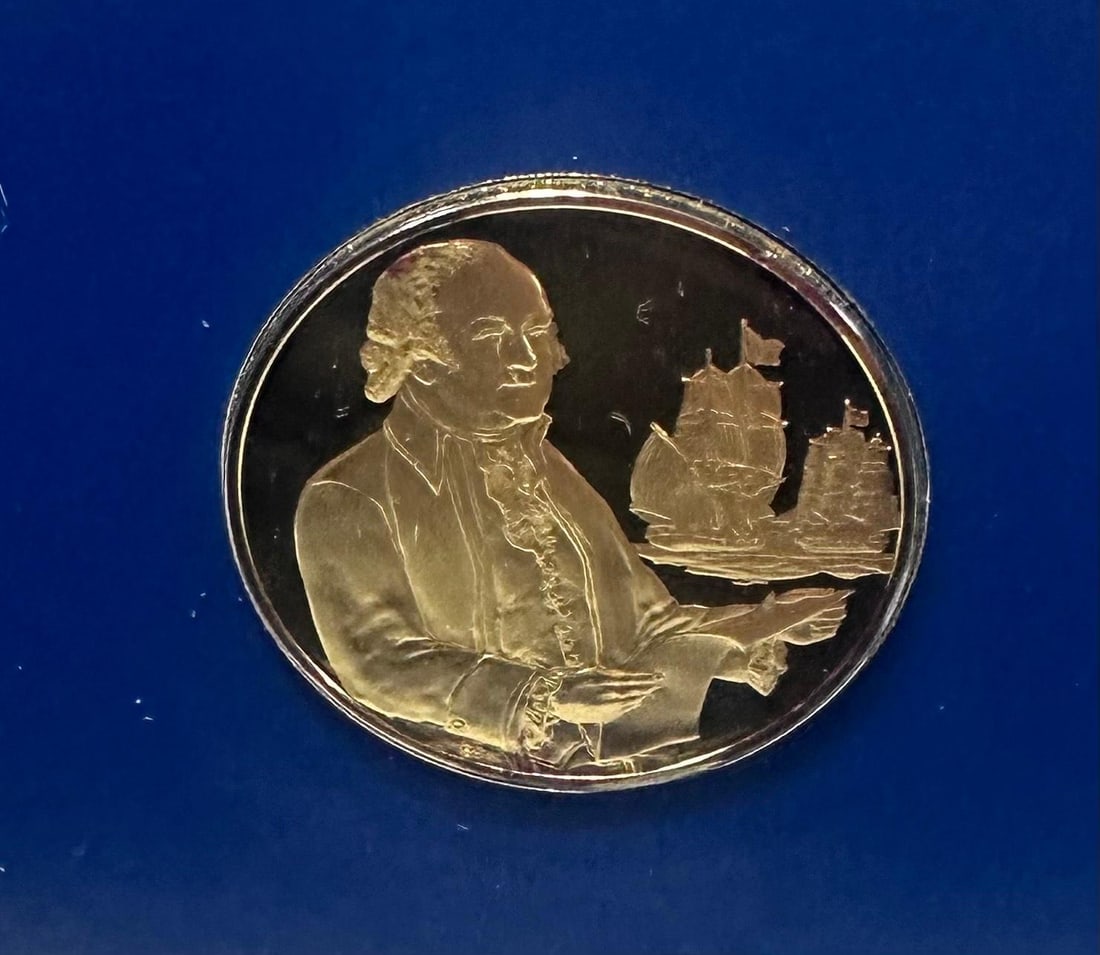 Franklin Mint Gold-Plated Historical Medal Set - 7