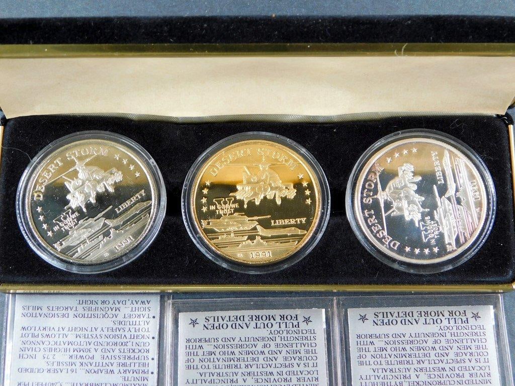 Desert Storm Commemorative Coins, and Case w/ Desert Storm Coins - 2