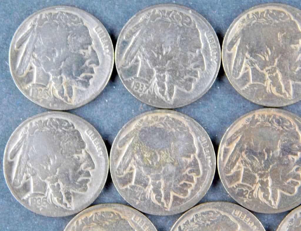 14 Buffalo Nickels Circa 1920--1930s - 2