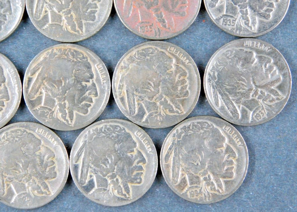 14 Buffalo Nickels Circa 1920--1930s - 4