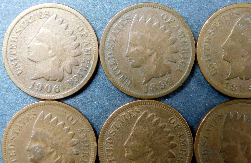 Eight United States Indian Head Pennies, 1900-1908 - 2