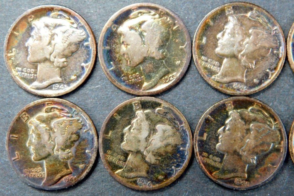 Eight Mercury Dimes Various Dates and Mint Marks - 2