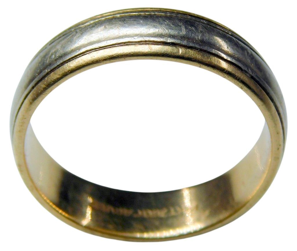 14K ArtCarved Two-Tone Gold Men's Band, Size 10.5, 4.20 DWT - 3