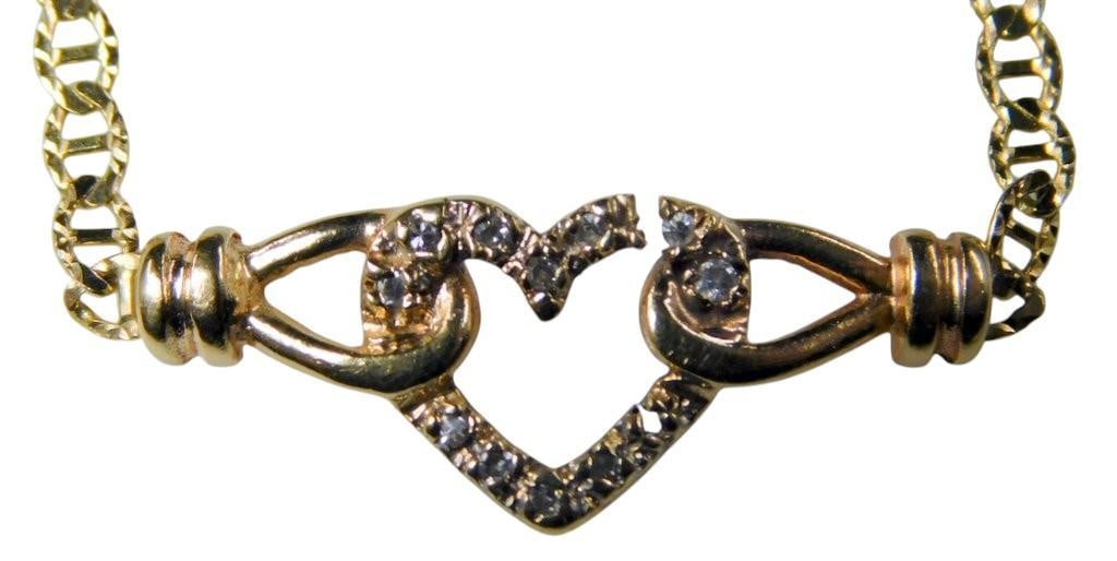 (LOT OF 2) 14K Jewelry Pieces: Necklace and Heart Charm, 2.45 DWT Total, Broken - 2
