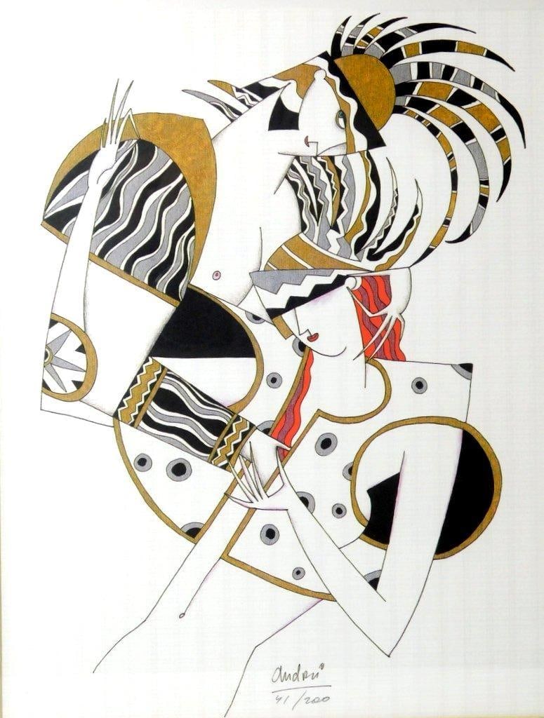 Limited Edition Andrei Protsouk Signed Serigraph No. 41/200 w/ Gold Frame - 2