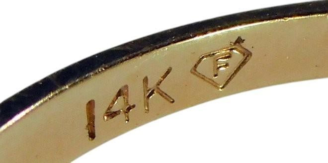 14k Gold Ring with Aquamarine and Diamond Accents, Size 7 - 4