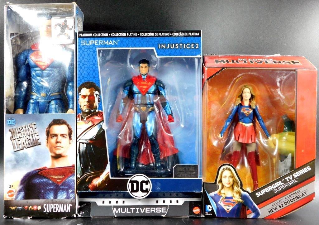 (Lot of 3) Justice League Superman, Injustice 2 Platinum Superman, Multiverse SuperGirl (1 of 11)