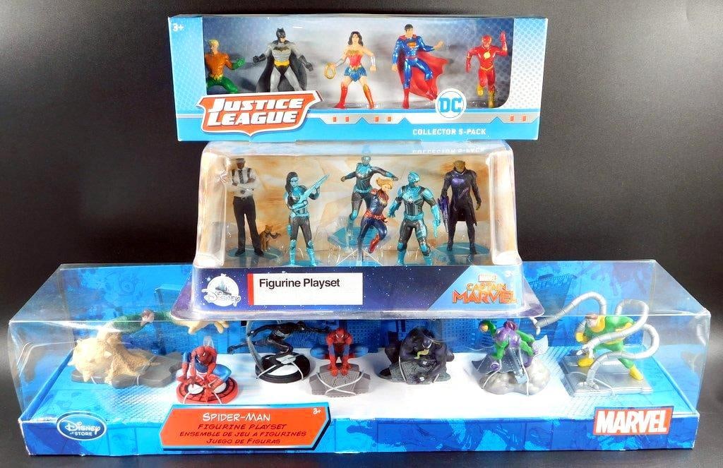 (Lot of 3) DC and Marvel collectible figurine sets (1 of 12)