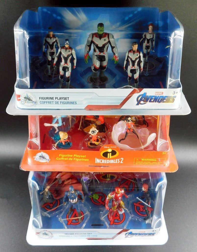 (Lot of 3) Disney figurine play sets featuring characters from Marvel and Pixar - 2