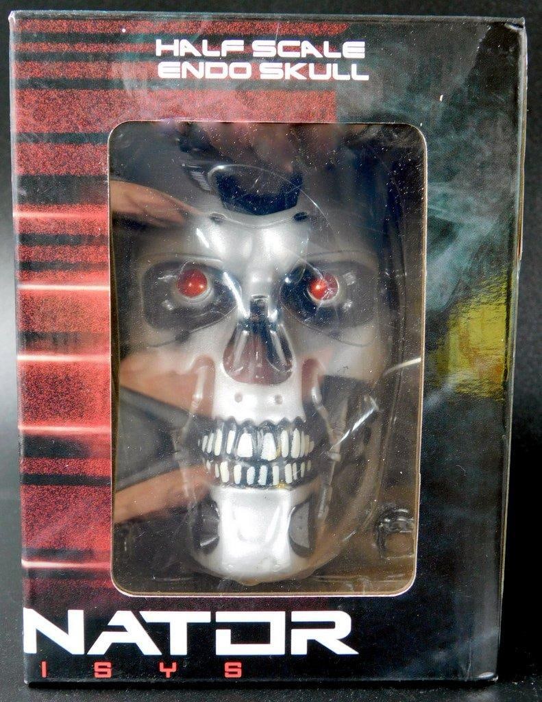 (Lot of 2) collectibles: Terminator Genisys Half Scale Endo Skull and Marvel Venom 16 oz. Molded ... - 2