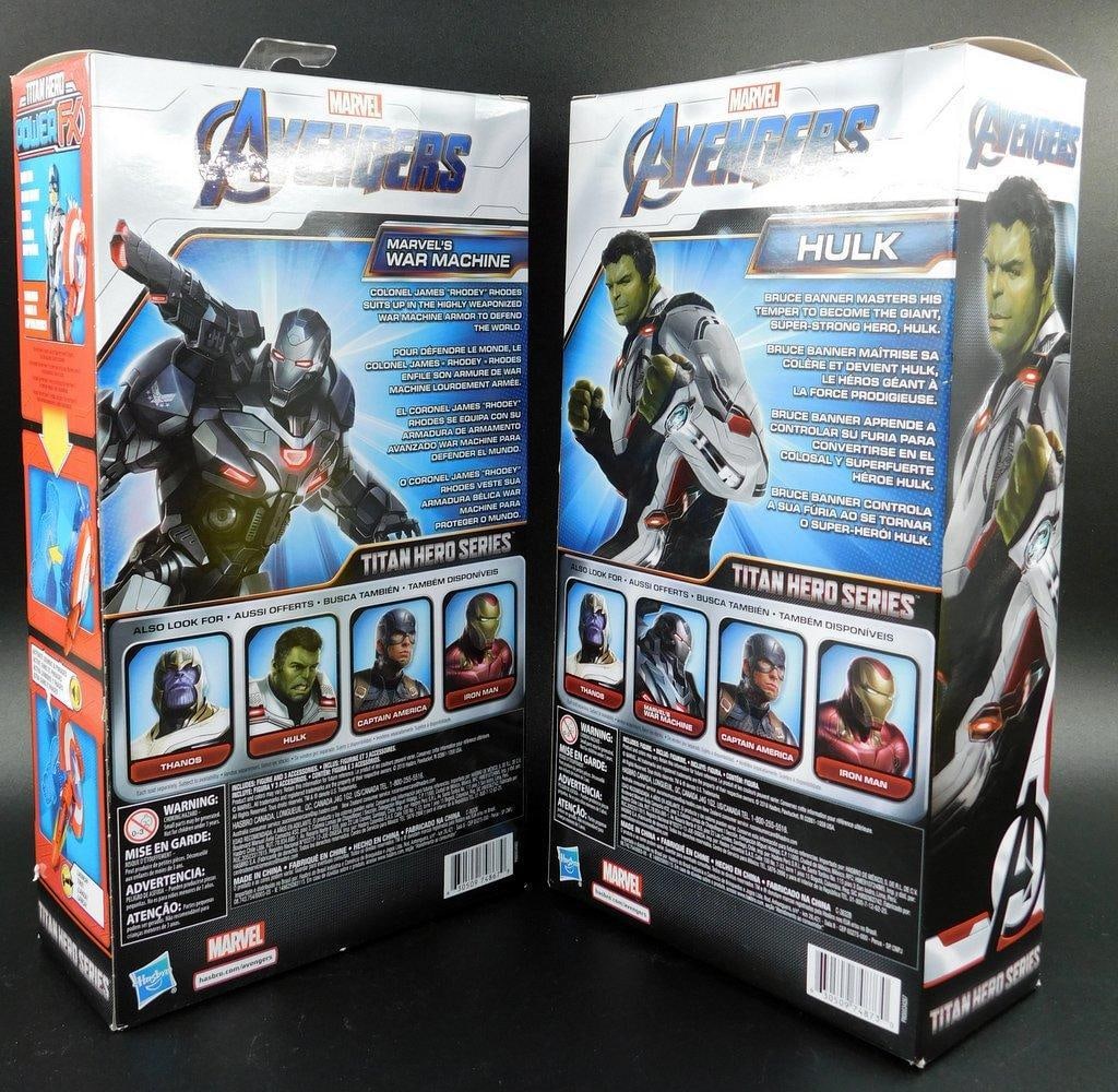 (Lot of 2) Hulk and War Machine action figures, Marvel Avengers: Endgame Titan Hero Series - 6