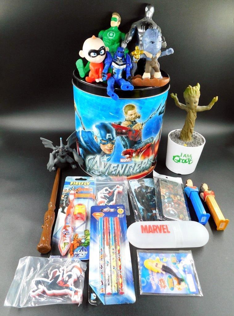 Assorted Superhero Action Figures, Toys, Pencils, Pez Dispensers (1 of 12)