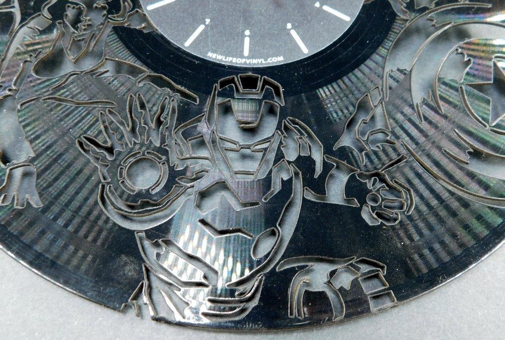 Marvel Avengers Vinyl Record Laser Cur Wall Clock - 4