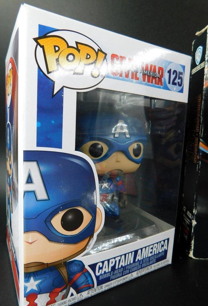 (Lot of 6) Funko Pop! #125 Captain America Figure, Batman VHS, Cinemark. Cup Topper, Postcards, - 3