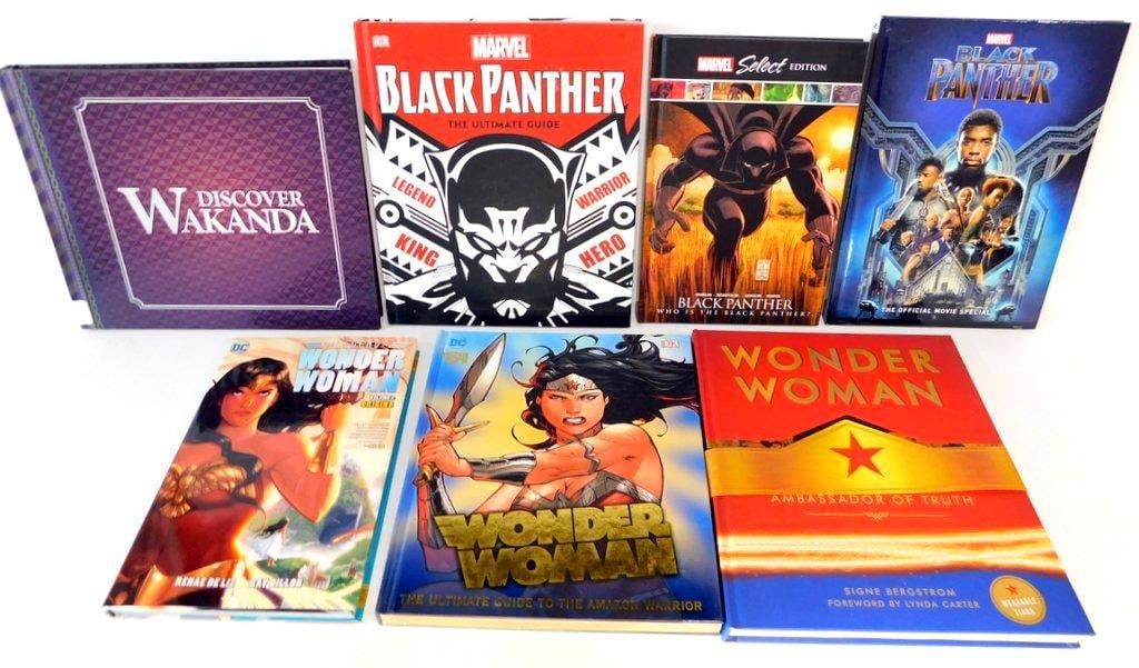 (Lot of 7) Hardcover Collection of Graphic Novels featuring Black Panther and Wonder Woman: (Lot of 7) Hardcover Collection of books and graphic novels featuring Black Panther and Wonder Woman Marvel's Black Panther: The Art of the Movie Marvel Black Panther: The Ultimate Guide Black Panther