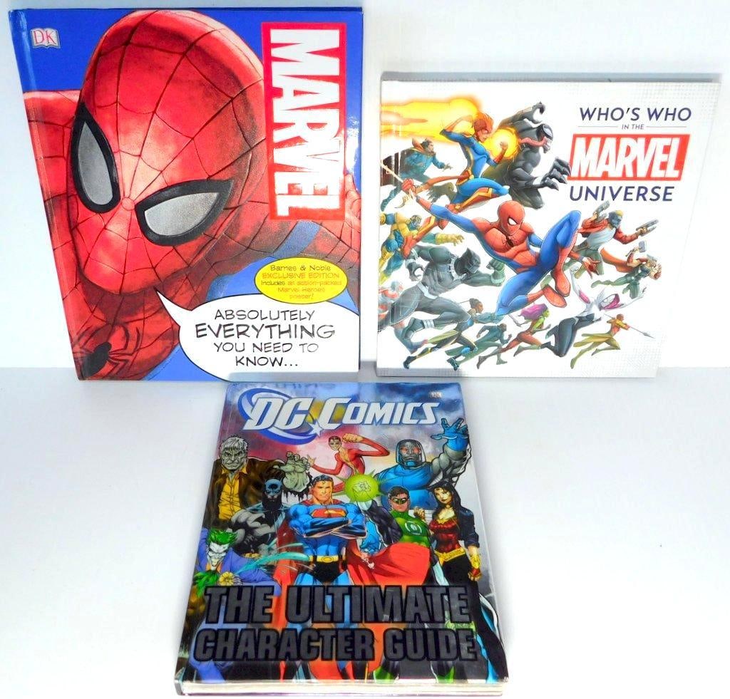 (Lot of 3) Hardcovers- Marvel and DC Character Guides (1 of 4)