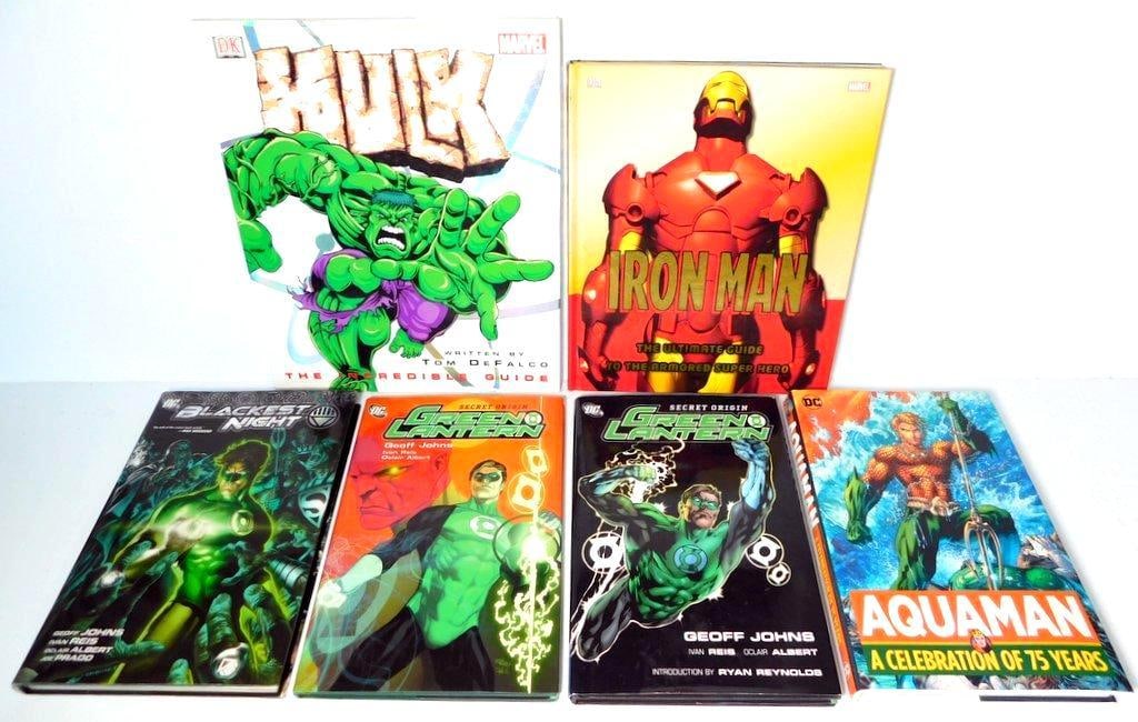 (Lot of 6) Hardcover Marvel Reference Guides and DC Graphic Novels: (Lot of 6) Marvel Reference Guides and DC Graphic Novels Hulk: The Incredible Guide Iron Man: The Ultimate Guide to the Armored Superhero Blackest Night - A crossover event of reanimated deceased