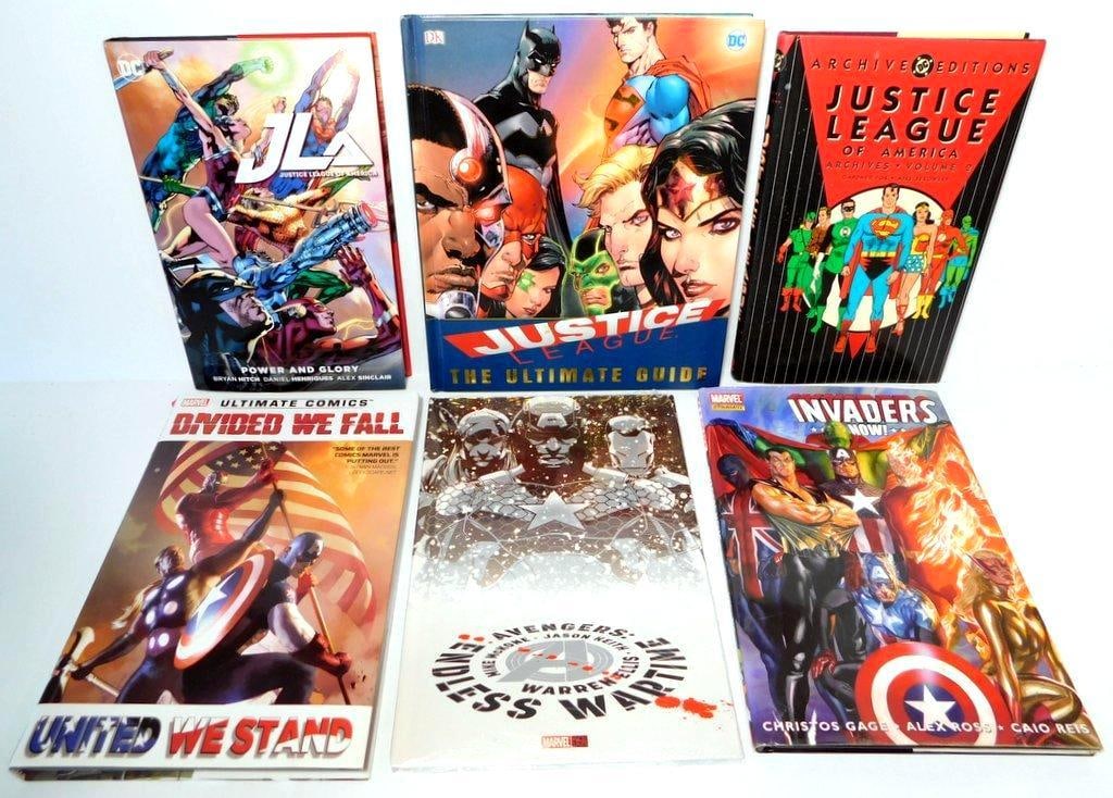 WHERE TEAR??? (Lot of 6) Hardcover Collection of Compilations from both DC and Marvel: (Lot of 6) Hardcover Collection of Compilations and Reference Guides from both DC and Marvel JLA: Power and Glory Justice League: The Ultimate Guide Justice League of America: Archive Editions, Vol. 1