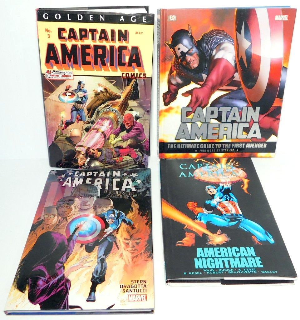 (Lot of 4) Captain America Comprehensive Guides and Collected Comic Book Volumes (1 of 5)