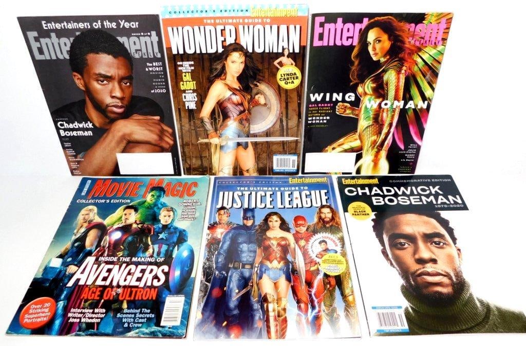 (Lot of 6) Commemorative Superhero Themed Editions of Entertainment Weekly (EW): (Lot of 6) Commemorative superhero themed editions of Entertainment Weekly (EW) Chadwick Boseman (Black Panther) The Ultimate Guide to Wonder Woman (2017) Wing Woman Wonder Woman 1984 (2020) -