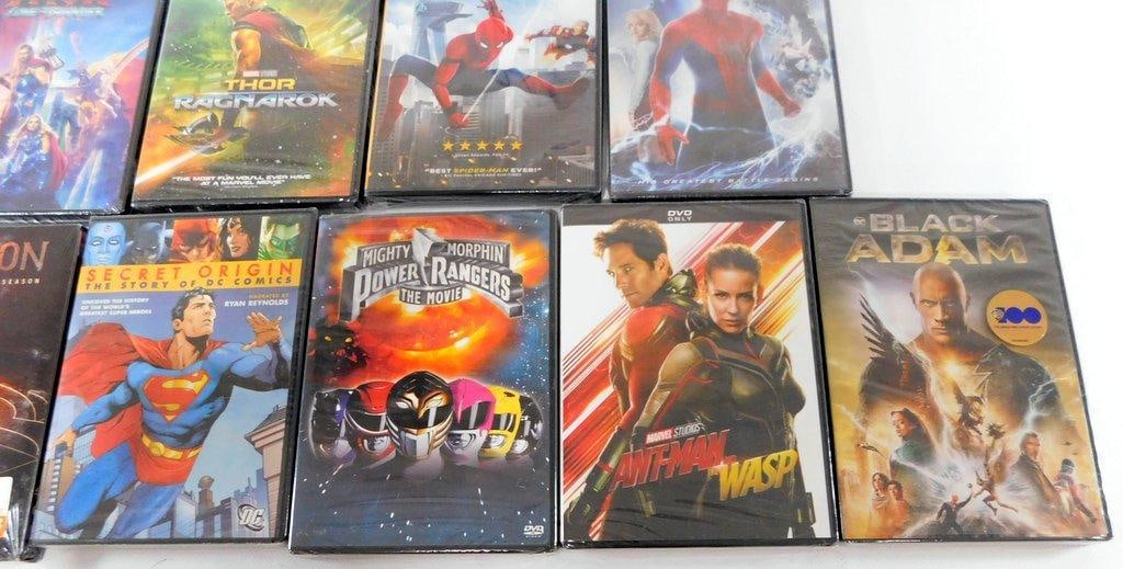 (Lot of 14) Marvel, DC, and Power Rangers Superhero and Action Movies on DVD and Blu-ray (1 of 3)