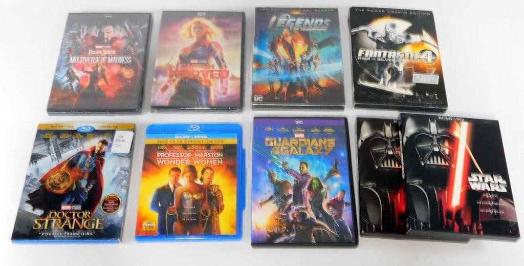 (Lot of 8) Assorted Action Hero DVD's and Blu-ray Including Star Wars trilogy (1 of 2)