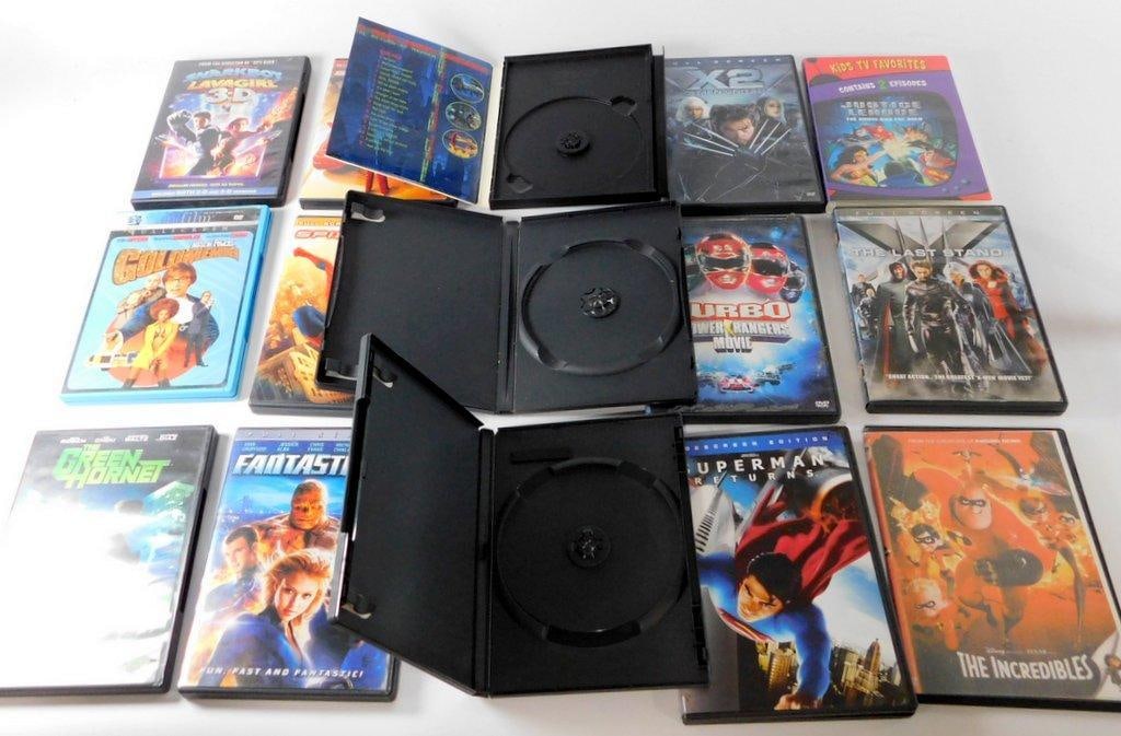 Binder of Loose DVDs -Comedy, Action, Children's Movie Collection & Empty DVD Cases - 11