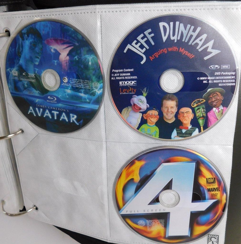 Binder of Loose DVDs -Comedy, Action, Children's Movie Collection & Empty DVD Cases - 2