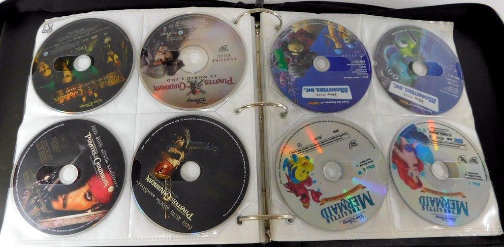 Binder of Loose DVDs -Comedy, Action, Children's Movie Collection & Empty DVD Cases - 6