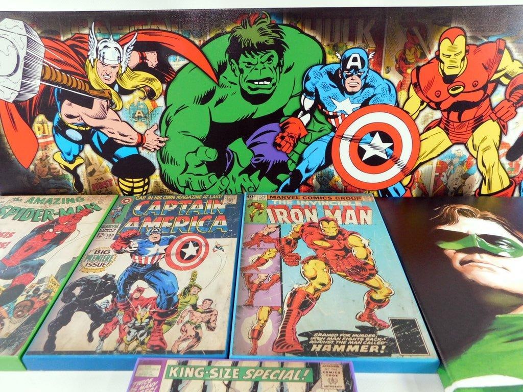 (Lot of 5) Retro Marvel Superhero Themed Home Decor/Wall art - 2