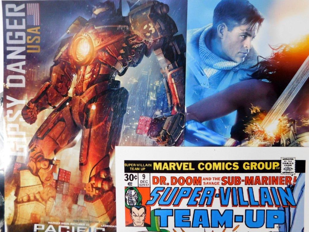 (Lot of 5) Poster Designs of Cover art by Marvel, DC Comics, and Pacific Rim - 2