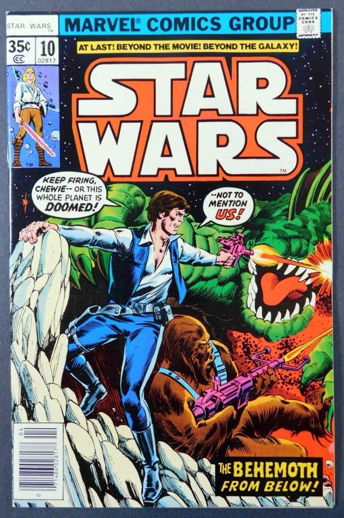 Star Wars #10 Comic Book, Marvel Comics Group, 1978: Star Wars #10 comic book published by Marvel Comics Group in 1978 Features a cover price of 35 cents and the storyline The Behemoth From Below! Includes color illustrations on the cover and throughout