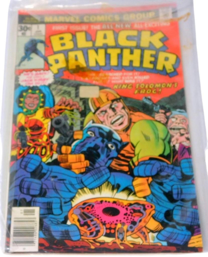 Marvel Black Panther #1, January 1977: Marvel Black Panther #1, January 1977 The premiere issue of the character's first solo ongoing series. The comic was written and illustrated by Jack Kirby, featuring the story King Solomon's Frog!