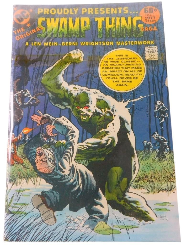 1977 DC Special Series #2, Officially Titled on the Cover as "The Original Swamp Thing Saga #1": 1977 DC Special Series #2, officially titled on the cover as The Original Swamp Thing Saga #1 It serves as a 48-page treasury size reprint collecting the legendary early work of writer Len Wein and