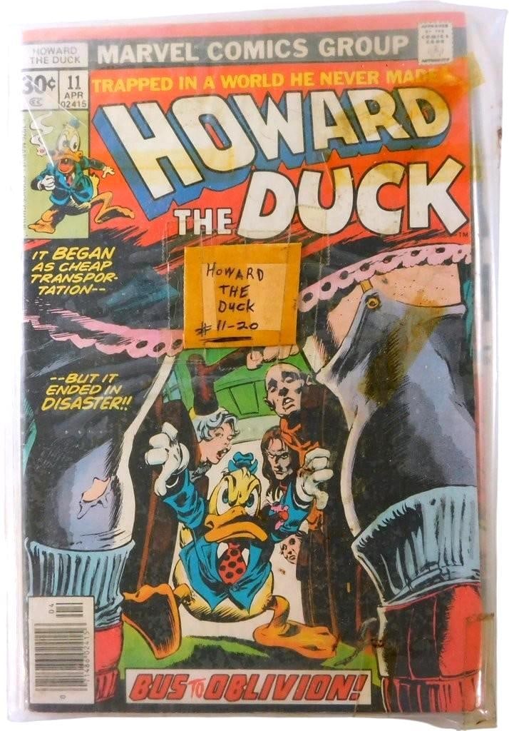 Howard the Duck Issues #11-#20, Published by Marvel Comics in April 1977, (10 Issues): Howard the Duck #11-#20, published by Marvel Comics in April 1977 Top issue is titled Bus to Oblivion!, this issue features a cover illustrated by Gene Colan and Tom Palmer Sealed and hand labeled