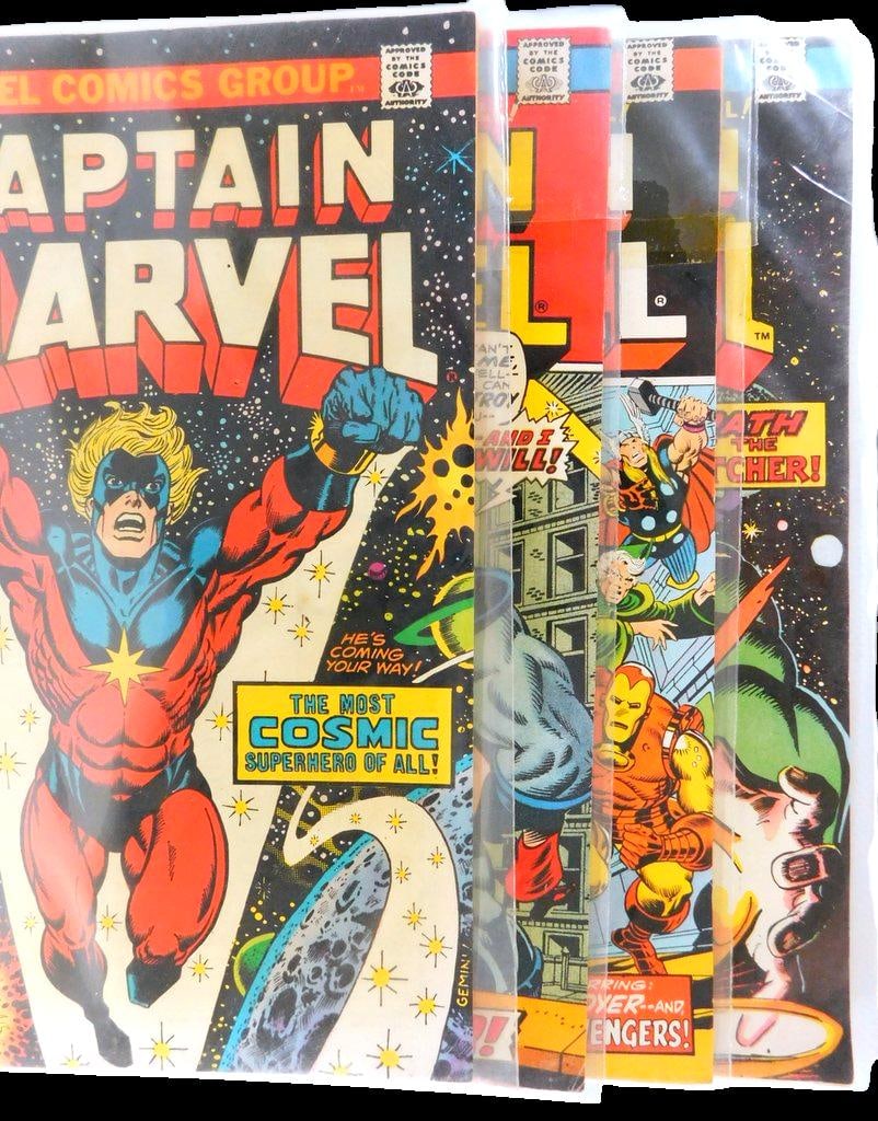 (Lot of 4) Bronze Age issues of Captain Marvel (Volume 1), by Marvel Comics Between 1973-75 (1 of 5)