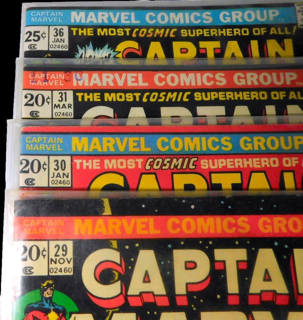 (Lot of 4) Bronze Age issues of Captain Marvel (Volume 1), by Marvel Comics Between 1973-75 - 4