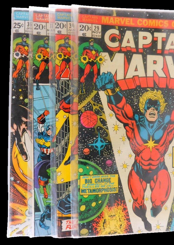 (Lot of 4) Bronze Age issues of Captain Marvel (Volume 1), by Marvel Comics Between 1973-75 - 5