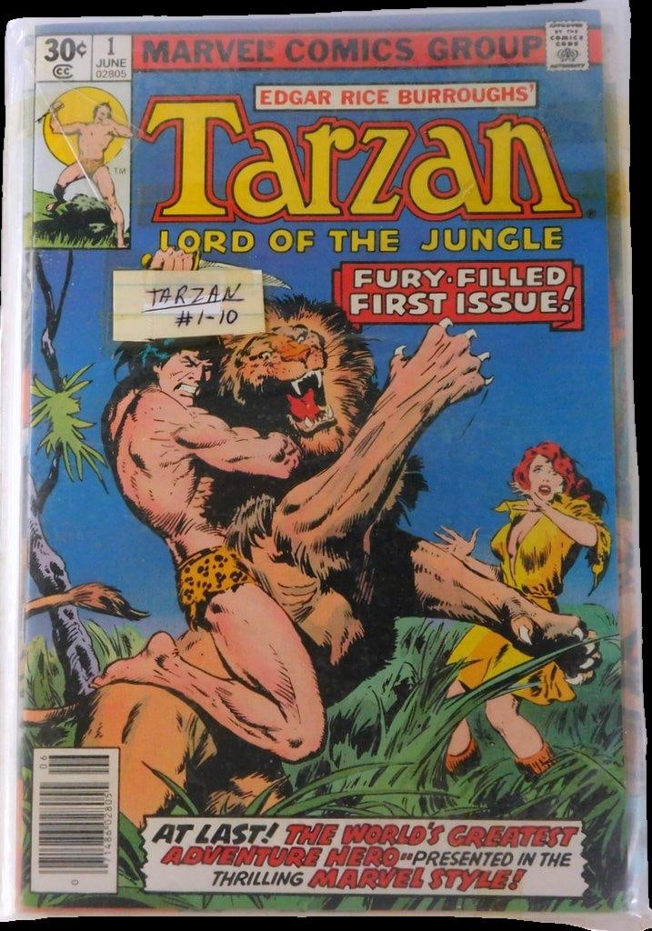 Tarzan, Lord of the Jungle Issues #1-#10, published by Marvel Comics Group in June 1977, (10 Issu...: Tarzan, Lord of the Jungle #1, published by Marvel Comics Group in June 1977 Bundled here with 10 issues This is the fury-filled first issue of Marvel's run with the Edgar Rice Burroughs character, pi