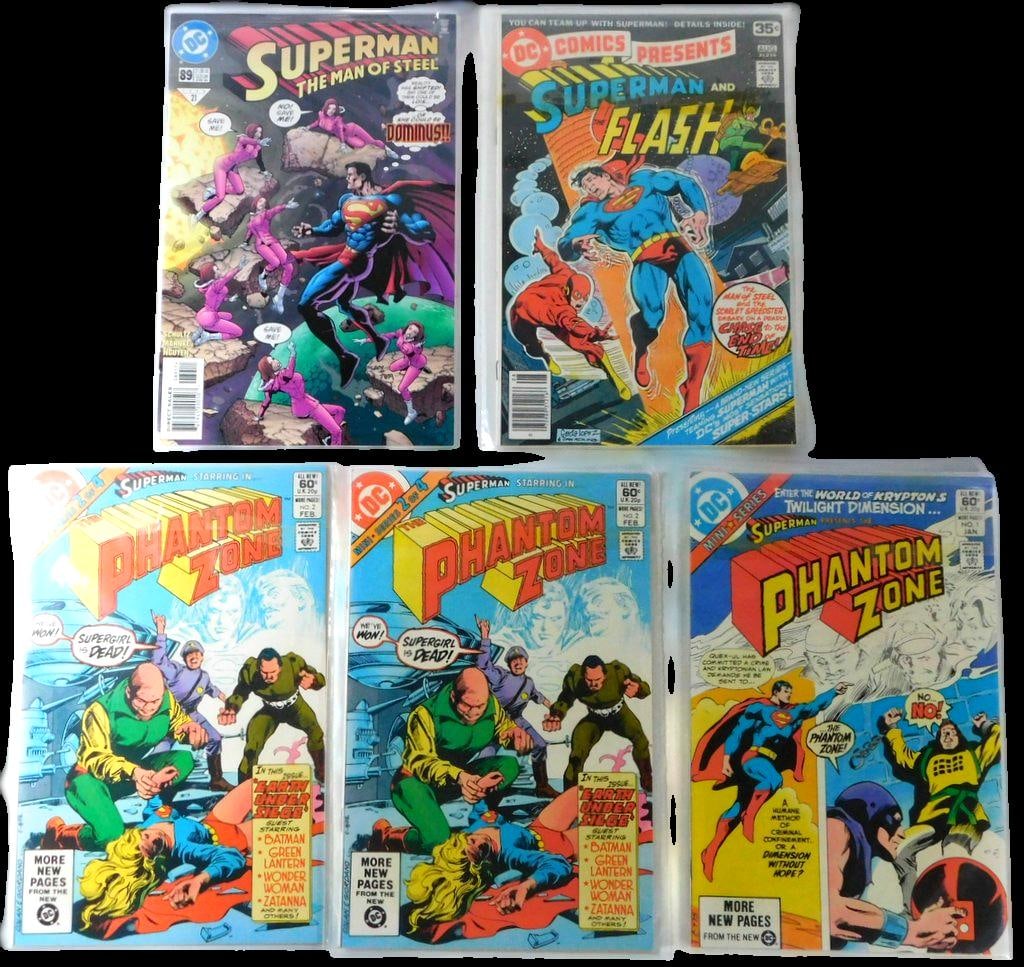 DC Comics featuring Superman and 4 Issue Set of Phantom Zone miniseries From 1982, (5 Issues) (1 of 2)