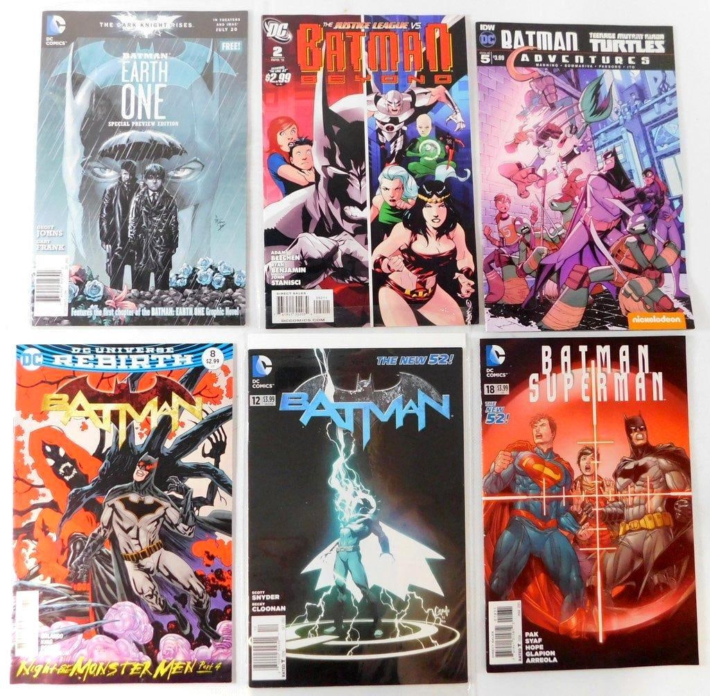 (Lot of 6) Batman Comics with Protective Sleeves: Six sealed Batman comic books, including Batman: Earth One Special Preview Edition #1 (July 2012) Batman Beyond Vol. 4, #2 (February 2011) Batman/Teenage Mutant Ninja Turtles Adventures #5 (March