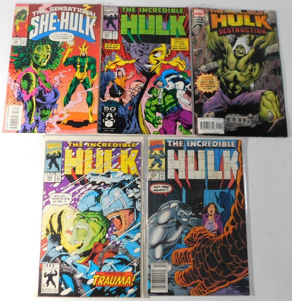 (Lot of 5) Copper Age Comics: She-Hulk #50, Hulk #387, #394 (1991-1992) (1 of 7)