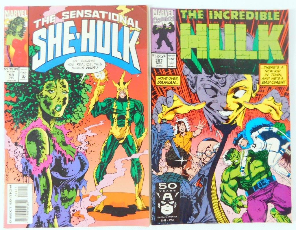 (Lot of 5) Copper Age Comics: She-Hulk #50, Hulk #387, #394 (1991-1992) - 2