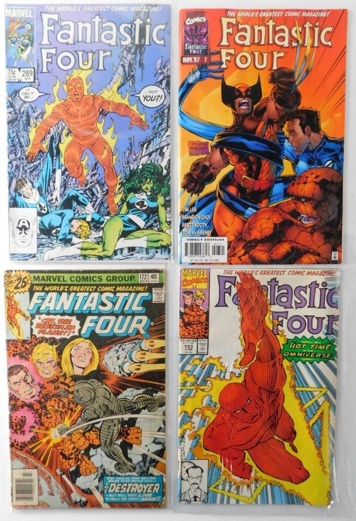 (Lot of 4) FANTASTIC FOUR Comic Books from 1976 to 1997: (Lot of 4) Includes Fantastic Four #289 (1986), Fantastic Four (Vol. 2) #7 (1997), Fantastic Four #172 (1976), (Shows minimal wear on corners) and Fantastic Four #353 (1991)